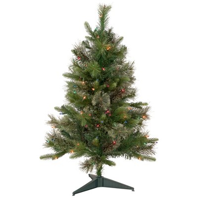 Northlight 3' Pre-Lit Kingston Cashmere Pine Full Artificial Christmas Tree, Multi Lights