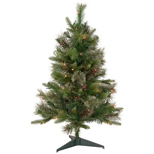 Northlight 3' Pre-Lit Kingston Cashmere Pine Full Artificial Christmas Tree, Multi Lights - 1 of 4