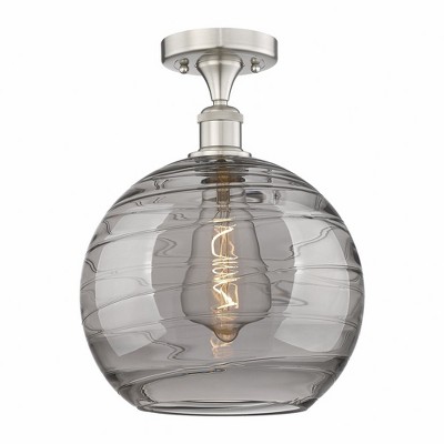 Athens Deco Swirl - 1 Light Semi-Flush Mount In Industrial Style-15.25 Inches Tall and 13.75 Inches Wide