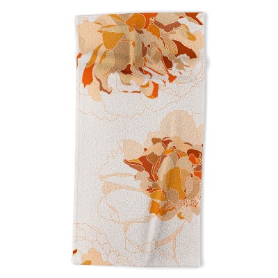 Iveta Abolina Peony Line Art I Beach Towel - Deny Designs