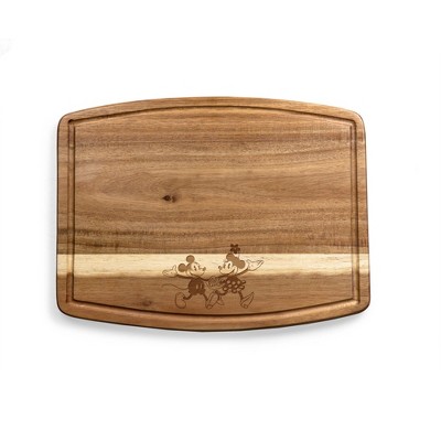 Toscana Disney Mickey and Minnie Mouse Ovale Acacia Cutting Charcuterie Board