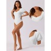 Allegra K Women's Short Sleeve Sweetheart Neck Bodysuit - 2 of 4