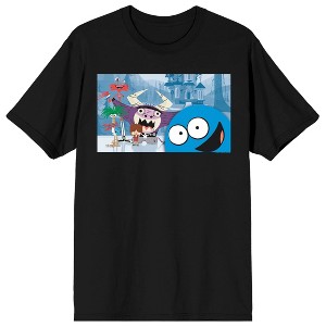 Foster's Home For Imaginary Friends Bloo Photobomb Screenshot Crew Neck Short Sleeve Men's Black T-shirt - 1 of 3