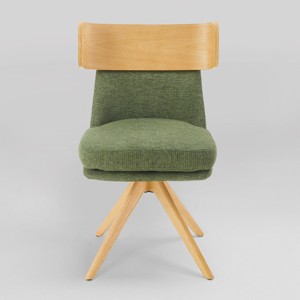 Art Leon Linen Fabric Swivel Armless Home Office Chair with Solid Oak Wood Legs - 1 of 4