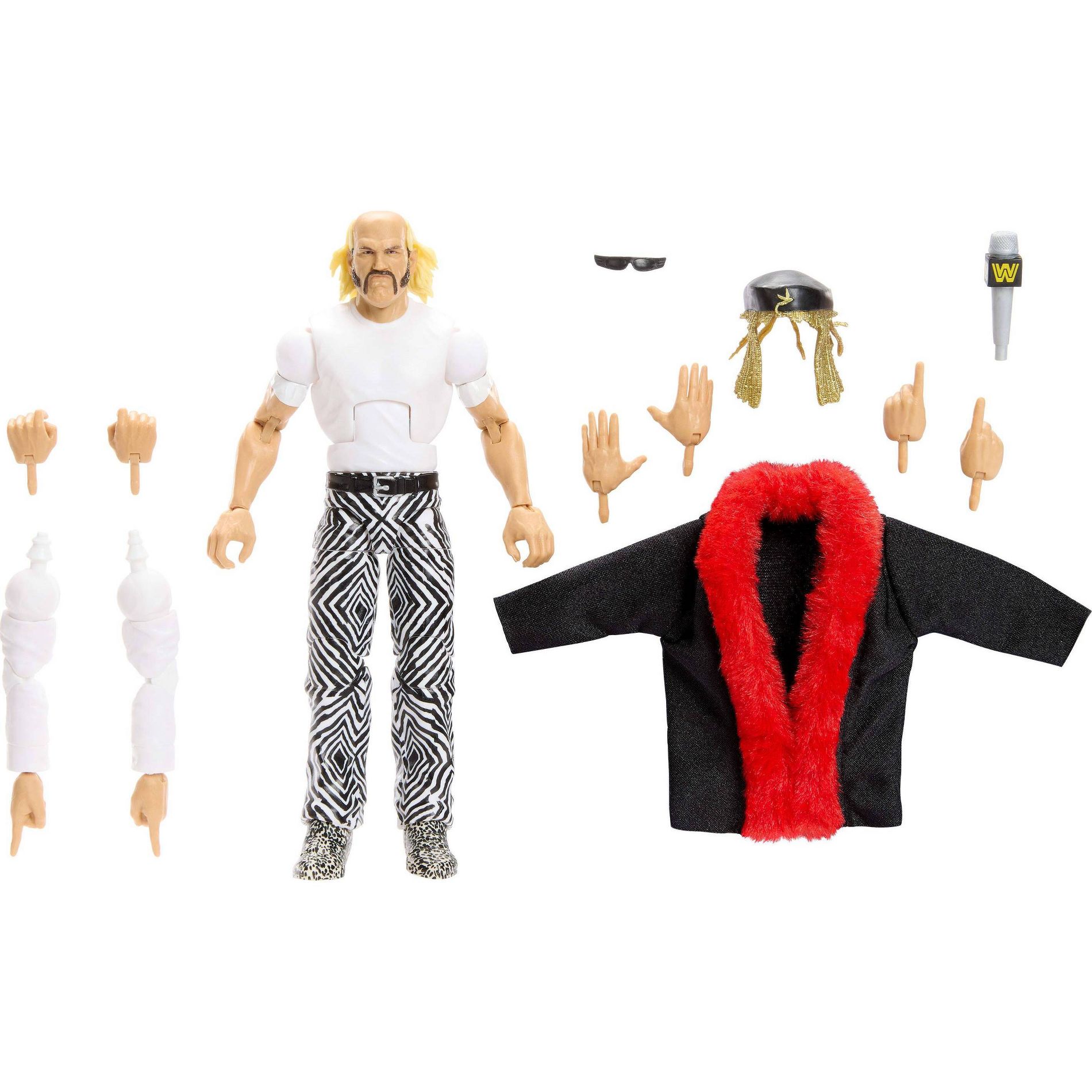 WWE Elite Legends Jesse “The Body” Ventura Action Figure & Accessories, Series 30 6" Set