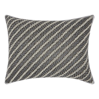 Shades Of Gray Stripe Throw Pillow - Mina Victory