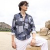 Campus Sutra Men Men's Navy Blue Abstract Block Shirt - 2 of 4