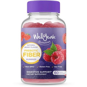 WellYeah Prebiotic Fiber Gummies - Natural Berry Flavors - 60 Count - 1 of 2