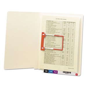 Smead Heavyweight Manila Reinforced End Tab U-Clip Fastener Folders, 0.75" Expansion, 1 Fastener, Letter Size, Manila, 50/Box - 1 of 4