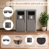 CAVINAS Dual Compartment Outdoor Trash Can, 2x80L Wood-Design Recycling Bin with Weatherproof Lids & Drainage Tray - 3 of 4