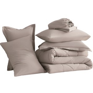 5/7 Pieces Microfiber Comforter Set, Breathable Down Alternative Bedding Set, All Season Bed in a Bag - NTBAY - 1 of 4