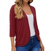 Open Front Knit Cardigan - Women's Basic Long Sleeve Casual Cover Up - 2 of 4