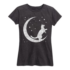 Women's - Instant Message - Crescent Cat Short Sleeve Graphic T-Shirt - 1 of 4