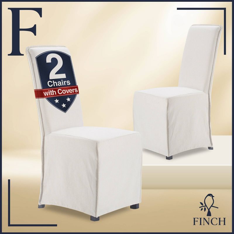 Set of 2 Grayson Slipcover Dining Chair Ivory - Finch, 1 of 7