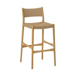 Armen Living Erie Woven Paper Cord and Wood Counter Height Barstool - 1 of 4