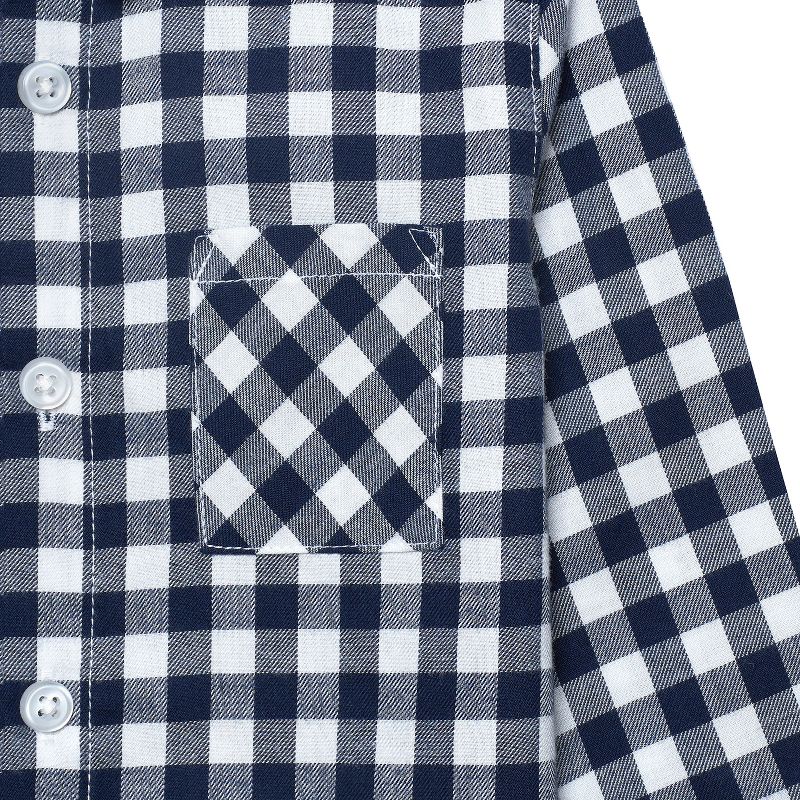 Gerber Infant and Toddler Boys' Woven Collard Button Down Plaid Shirt, 3 of 10