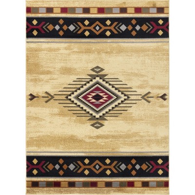 Cream 2 ft. x 3 ft. Southwest Accent Rug ¨C 100% Polypropylene Small Area Rug for Entryway, Kitchen, or Bedroom - Nertpow