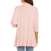 Coolmee Women Cardigan 3/4 Sleeves Open Front Midweight Cardigan Draped Ruffles Casual Cardigan - 3 of 4