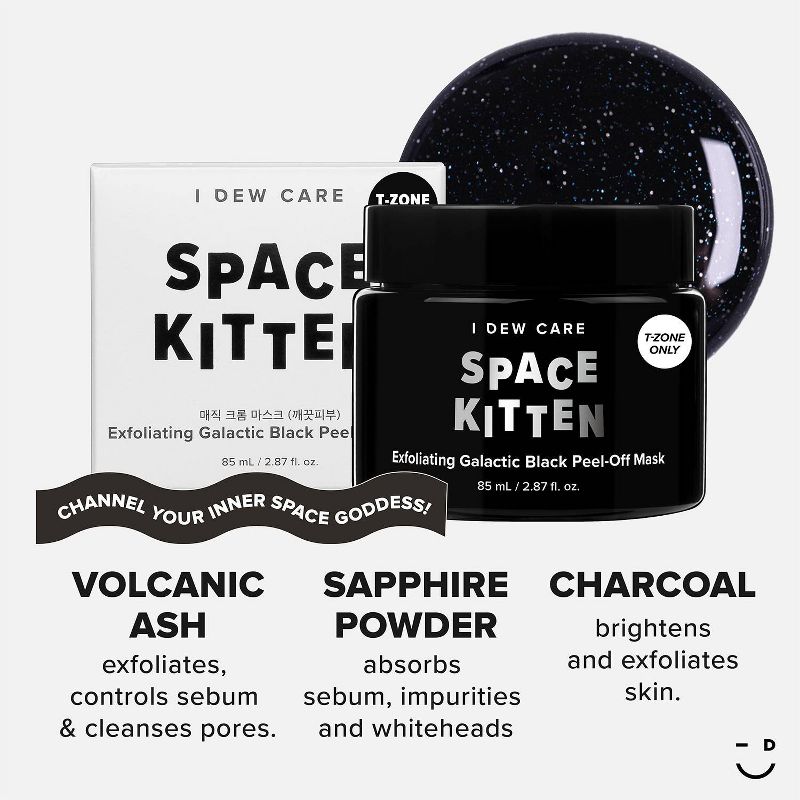 I DEW CARE Space Kitten Exfoliating Galactic Black Peel Off Mask - 2.87 fl oz, 3 of 9