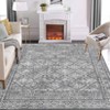 Boho Washable Rug for Entryway, Vintage Distressed Rug for Bedroom,  Living Room, Non Slip Soft Low Pile Dorm Nursery Carpet for Bedside - 2 of 4