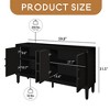 60'' Storage Cabinet with 4 Door,Heavy-Duty Antique Accent Cabinet with Adjustable Shelves - Leovsnove - 4 of 4