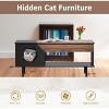 Acekool 45'' Coffee Table with Cat House, Storage Drawer, Rustic Black Table for Living Room, Hidden Litter Box, Cat Door - 4 of 4