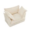 Ridstar Modern Single Sofa with 1 Big Back Cushion and 2 Big Toss Pillows For Living Room & Bedroom-Cream - 2 of 4