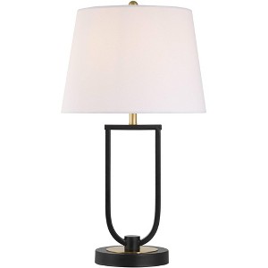 360 Lighting Pellana 24 3/4" High Black and Brass USB Table Lamp - 1 of 4