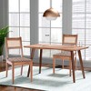 ORRD Set of 2 Rattan Dining Chairs 18 Inch, Faux Leather Woven Strip Chairs Kitchen Side Chairs with Solid Wood Frame - 2 of 4