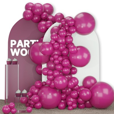 PartyWoo Balloons Jazzberry Jam Dark Magenta Fuchsia 18 12 10 5 Inch 142 pcs