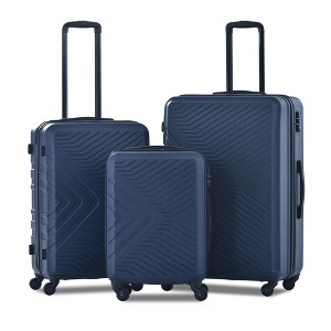 YONWAY Hardside Luggage Sets, 3 pcs Spinner Suitcase, ABS Lightweight Suitcase with Two Hooks, Spinner Wheels, with TSA Lock Lightweight - 1 of 4