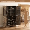 ELJGET 71” Tall Freestanding Kitchen Pantry Cabinet, Wooden Storage Cupboard with Adjustable Shelves, Built-in Wine Storage Grid & 6 Door Shelves - 2 of 4
