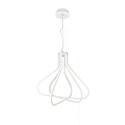Elegant Lighting Dahlia 3 light in White Pendant
