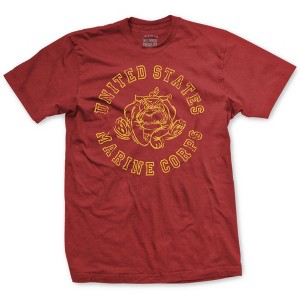 OUTSIDE THE WIRE Leatherneck for Life Retro USMC Bulldog T-Shirt - 1 of 3
