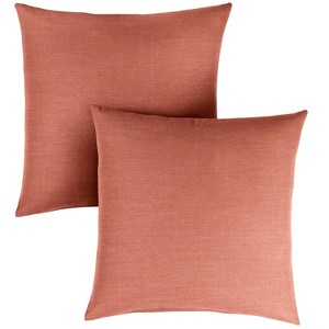 2pk Sunbrella Outdoor Square Throw Pillows Coral - 1 of 3