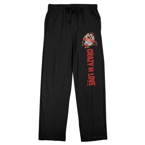 Looney Tunes Taz "Crazy In Love" Men's Black Sleep Pajama Pants - image 1 of 3