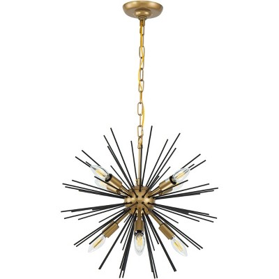 Timber 8-Light Black and Brass LED Pendant