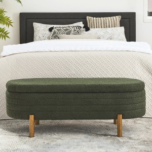 VYNXARIA Ottoman Oval Storage Bench,Rubber Wood Leg - 1 of 4