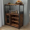Bar cabinets, wine cabinets, sideboards, adjustable shelves, baffle design, suitable for small bar cabinets in kitchens and restaurants - 3 of 4