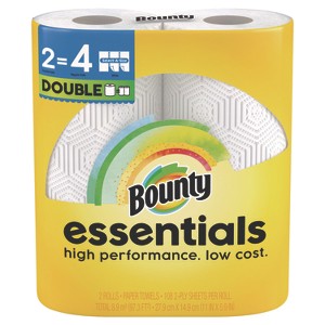 Bounty Essentials Select-A-Size Kitchen Roll Paper Towels, 2-Ply, White, 108 Sheets/Roll, 2/Pack, 8 Packs/Carton - 1 of 1