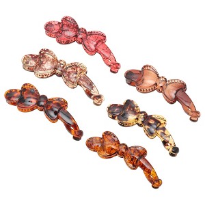 Unique Bargains Fashion Bow Hair Clips Multicolored 6 Pcs - 1 of 4