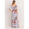 Hello Miz Women's Off Shoulder Ruffle Maternity Maxi Dress - 3 of 4