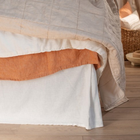 100% French Linen Bedskirt - Cal King - Cream | BOKSER HOME