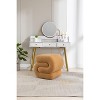 VYNXARIA Ottomans and Benches - Brown S-Shape Teddy Fabric Makeup Stool and Footstool, 19.30" x 18.10" x 18.10" - 2 of 4