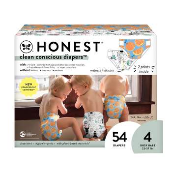 The Honest Company Clean Conscious Disposable Overnight Diapers Cozy Cloud  + Star Signs - Size 3 - 52ct : Target