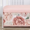 Sweet Jojo Designs Girl Baby Crib Bed Skirt Peony Floral Garden Pink and Ivory - 3 of 3
