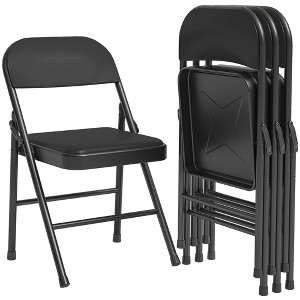 2 Pack Folding Chairs with Padded Cushions, Padded Foldable Chair Hold Up to 350 Pounds, Portable Grey Folding Chair Suitable - 1 of 4