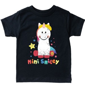 The Juniper Shop Mini Smiley Unicorn Distressed Toddler Short Sleeve Tee - 1 of 4
