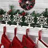 Snowflakes Christmas Stocking Hanger 4 Pack Metal Stocking Holder Stand Sturdy Hook Christmas Ornaments - 4 of 4