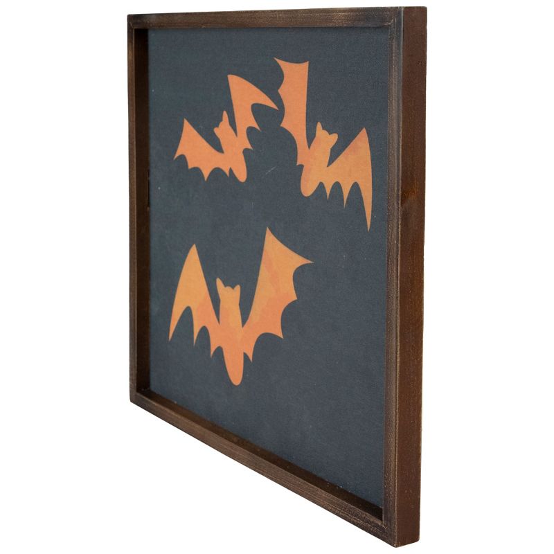 Northlight 15.75" Framed Halloween Wall Decor with Orange Bat Silhouettes, 2 of 4